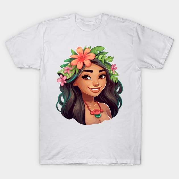 Cute Hawaiian girl Samoan girl Polynesian T-Shirt by Scrapitsideways